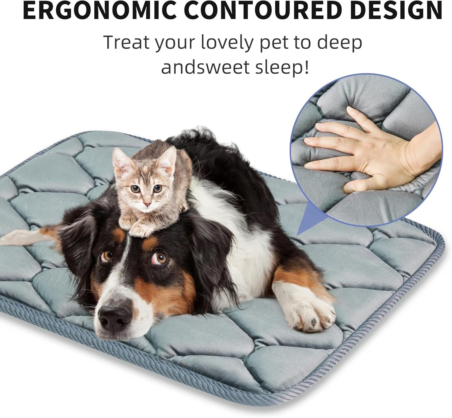 XL Dog Crate Mattress 48" Washable Memory Foam Pad Grey