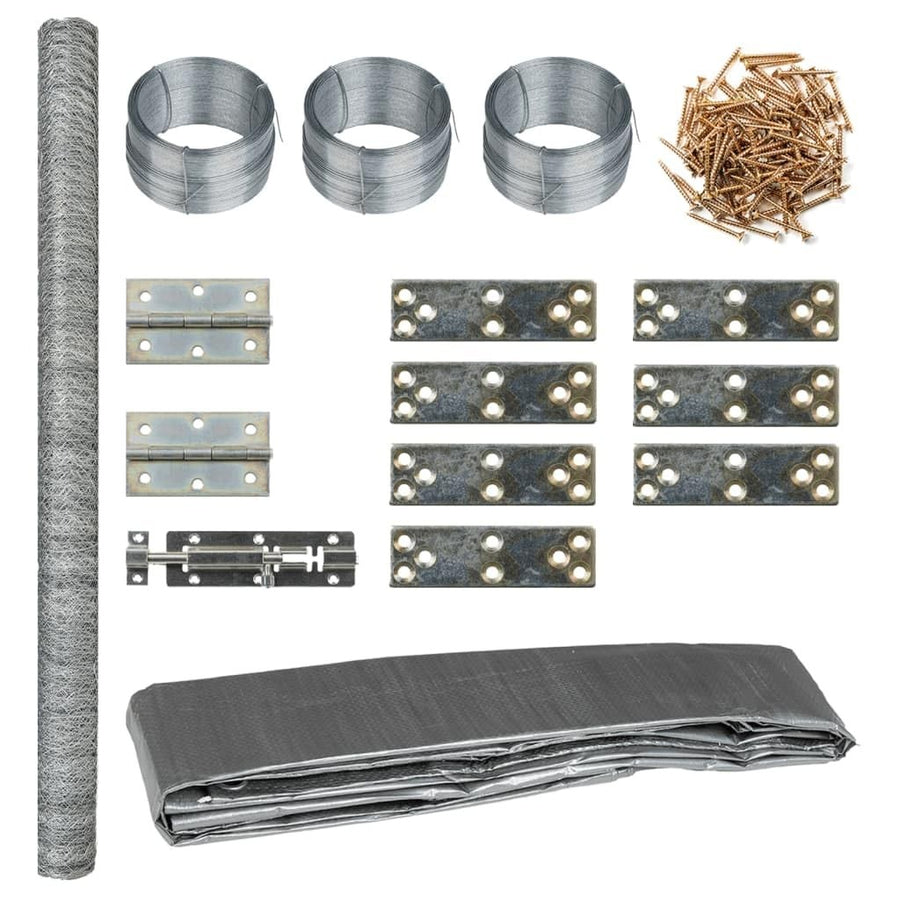 2.68x1x1.9m Metal Walk In Chicken Coop Run Cage
