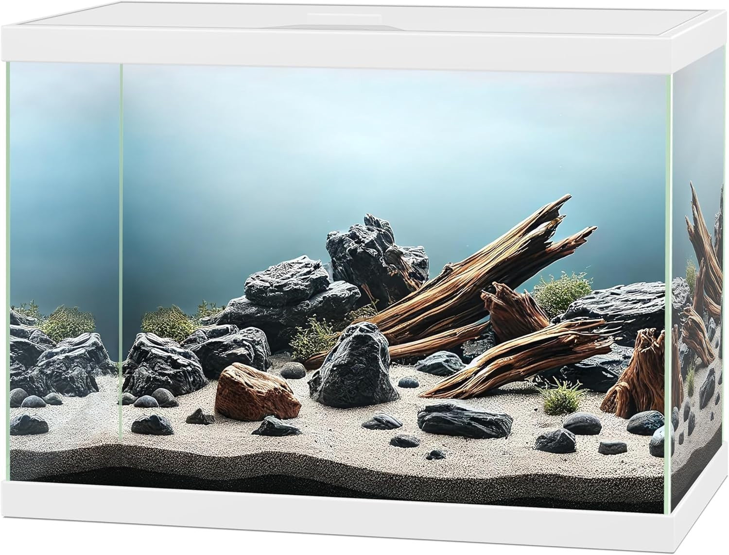 13L White Glass Aquarium with Built-In Filter & Lid – Starter Tank