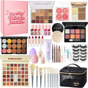All-in-One Makeup Kit – Foundation, Eyeshadow, Lip Gloss & Brushes