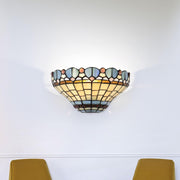 Tiffany Style Wall Lamp Stained Glass Shade 7x13 Inch Elegant Lighting