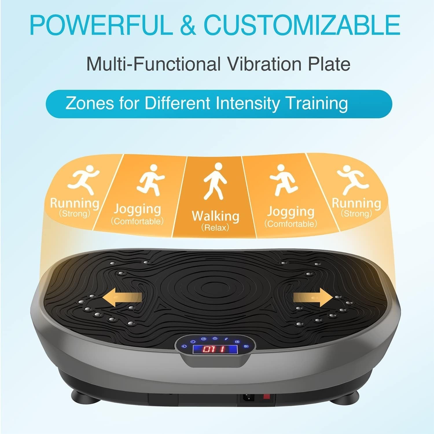 Grey Vibration Plate Exercise Machine Whole Body Workout 120 Levels