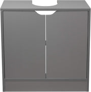 Modern Grey Bathroom Sink Cabinet – Under Basin Cupboard Storage Unit