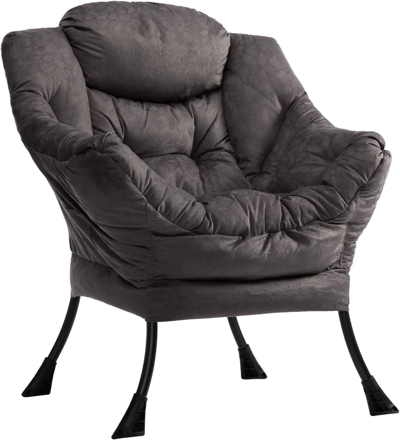 Grey Brown Velvet Armchair Lounge Chair Reading Chair Living Room Sofa Accent