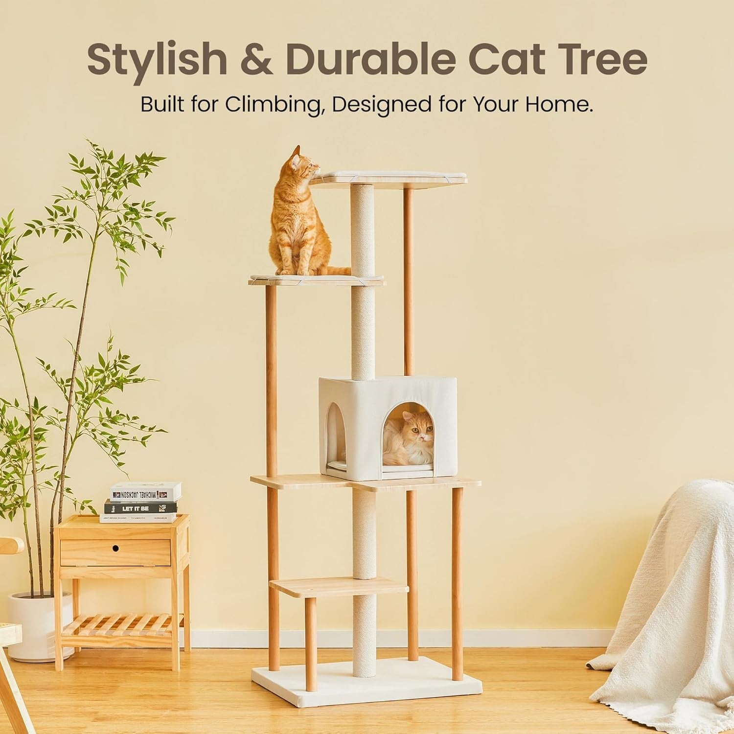 Modern Cat Tree 160cm Multi Level Tower Condo Scratching Posts Indoor Cats