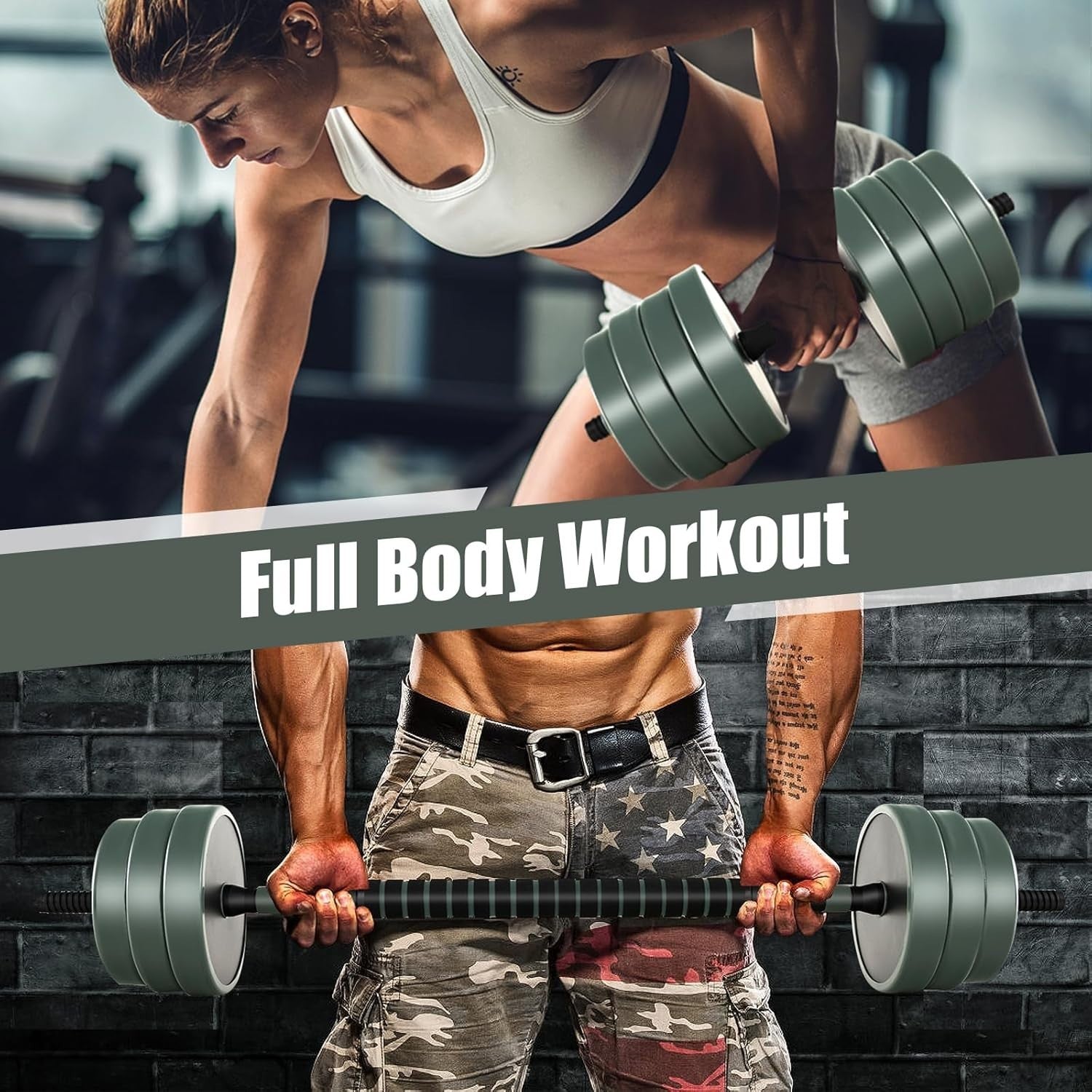 Adjustable 21kg–41kg Dumbbell Barbell Set 4-in-1 Home Gym Weights