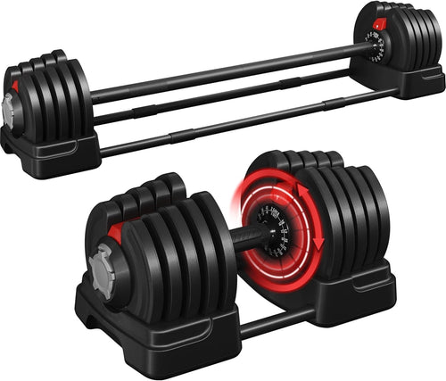 Adjustable Dumbbell Barbell Set Up to 40kg Quick-Twist Home Gym Weights