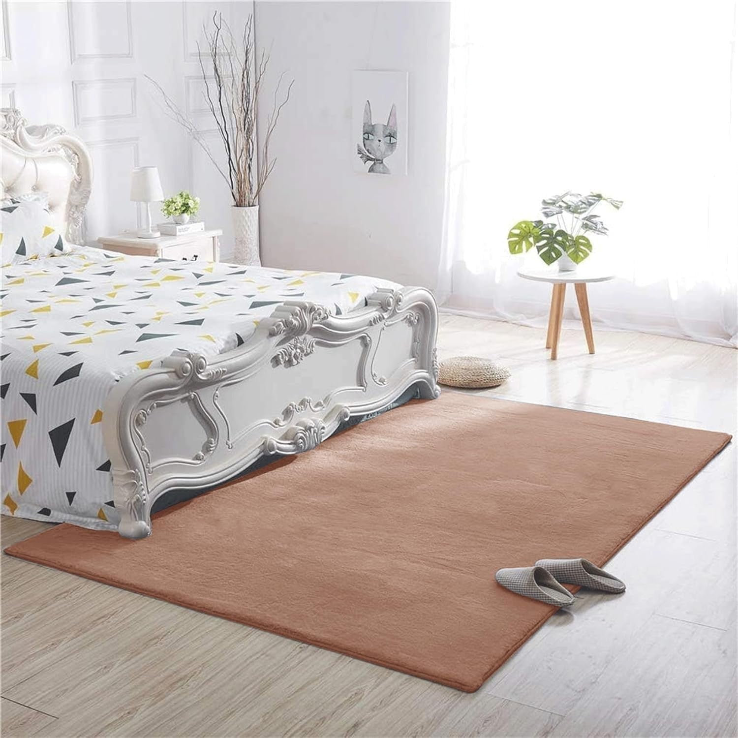 Fluffy Mink Faux Fur Rug Soft Washable Bedroom Living Room Carpet 120x170cm