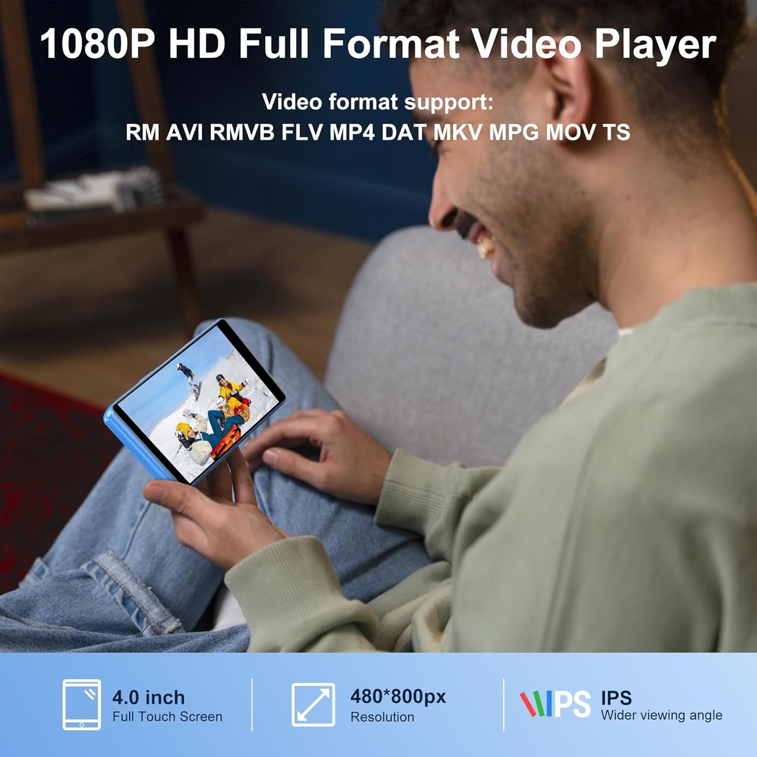 Wi‑Fi & Bluetooth 80GB 4″ HD Touch MP3 Player w/ Apps & Streaming