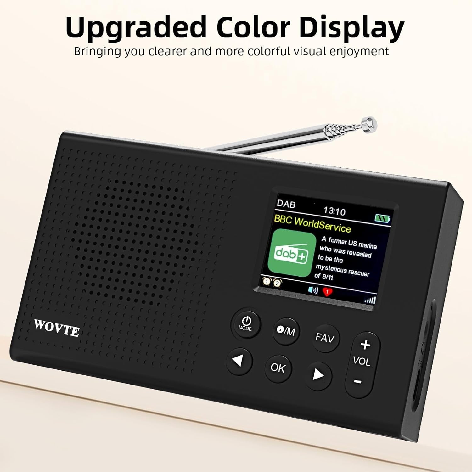 Portable DAB+ FM Radio Bluetooth USB Alarm Clock Rechargeable