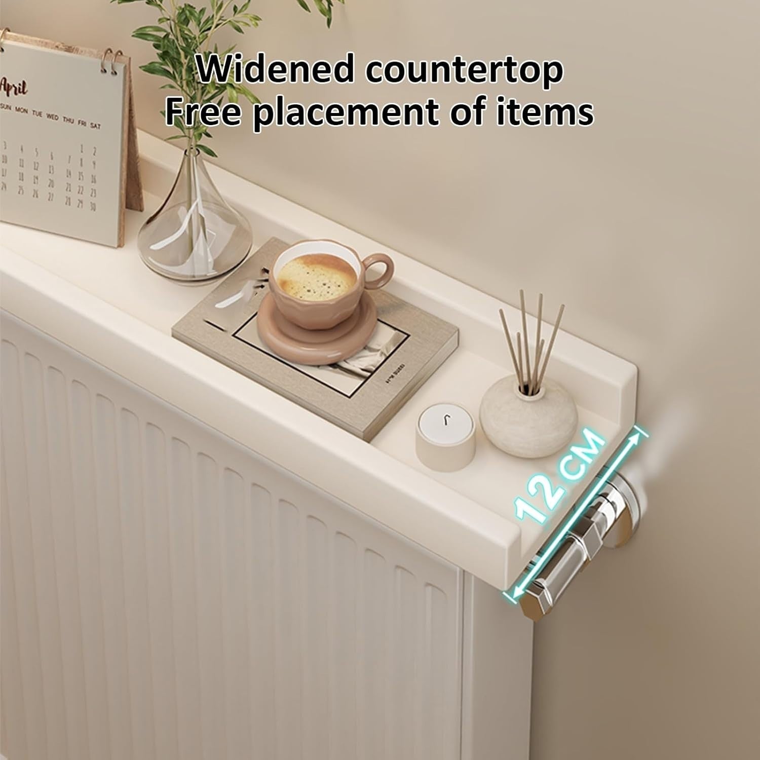 Radiator Shelf 30-120cm Wooden Top Cover | Heat-Resistant Storage & Decor