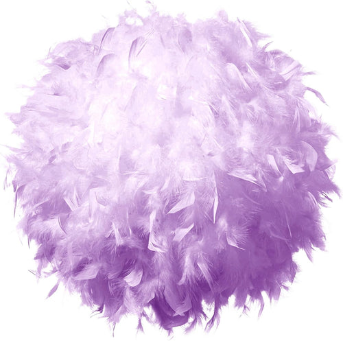 Feather Lamp Shade 40cm Purple Ceiling Pendant Fluffy Lampshade Decor