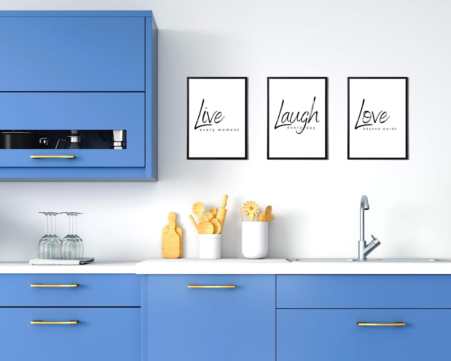 Live Laugh Love Wall Art Set A3 Prints Modern Quote Decor