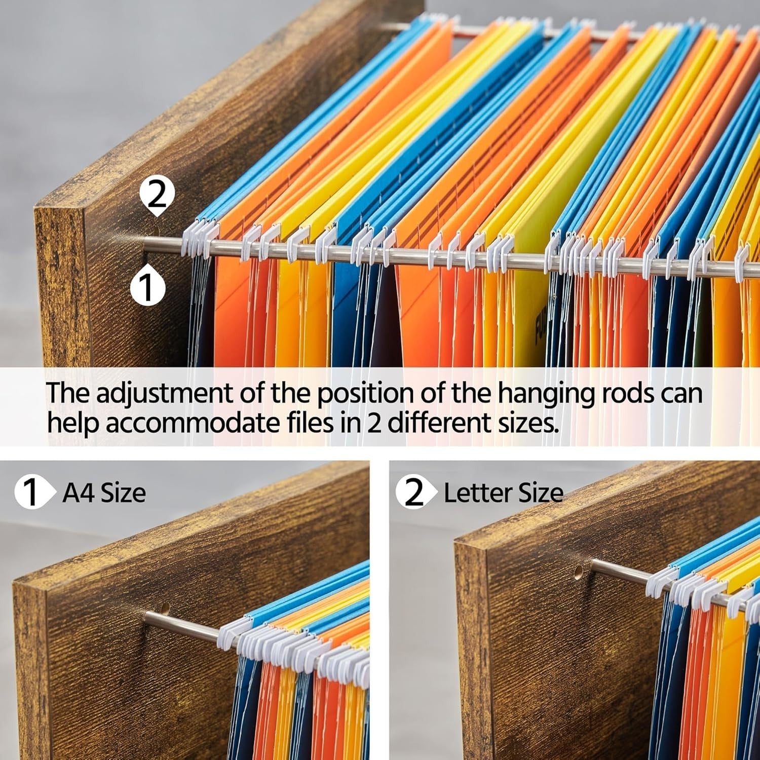 Large Rolling Filing Cabinet Printer Stand A4 Letter Storage Shelves