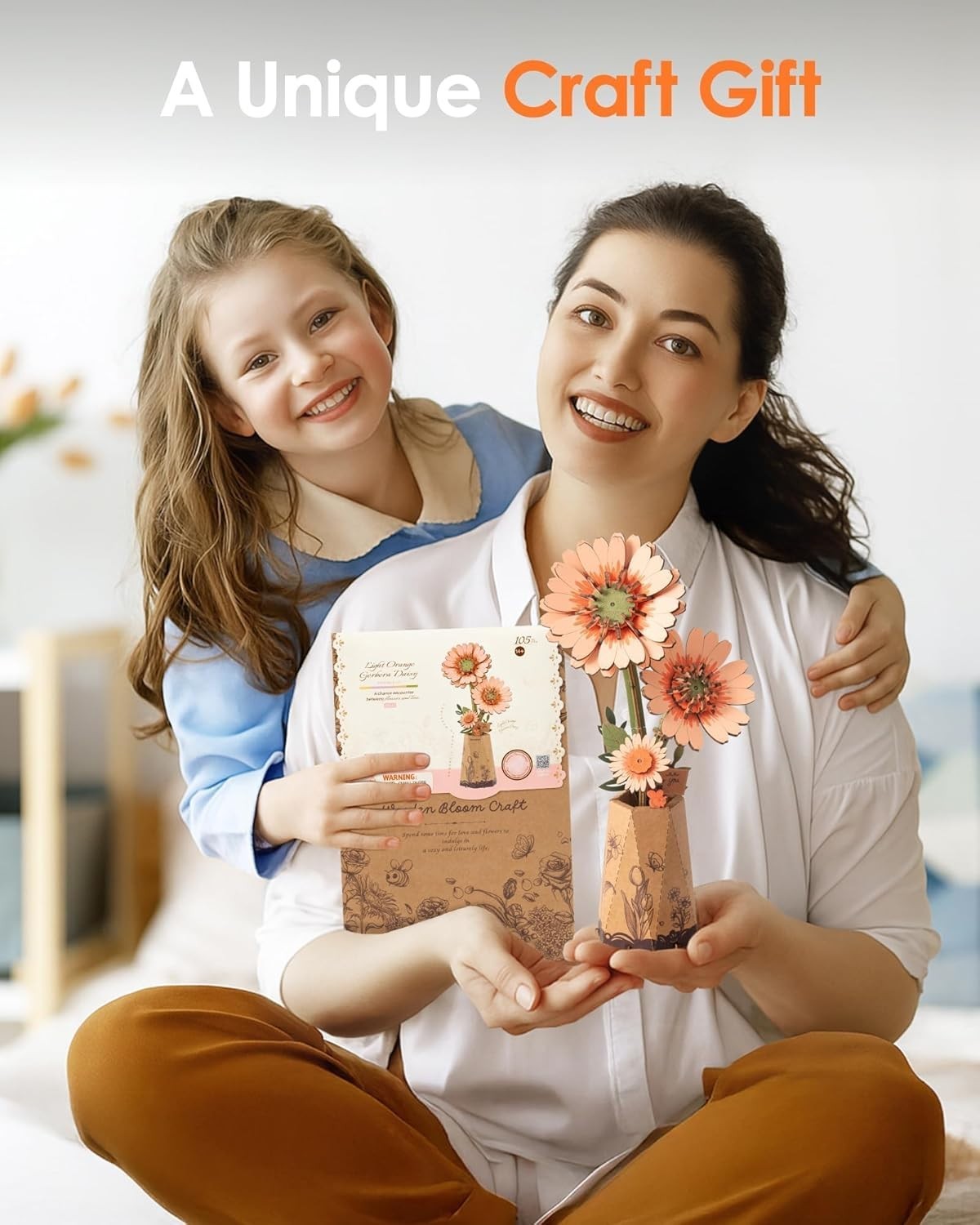 DIY Wooden Flower Puzzle Kit – Buildable Blooming Decor Gift for Adults
