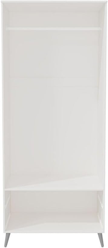 Modern Grey White Wardrobe 2 Doors 2 Drawers – Bedroom Clothes Storage