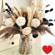 Artificial Flowers in Vase Pampas Grass Centrepiece Luxury Home Decor