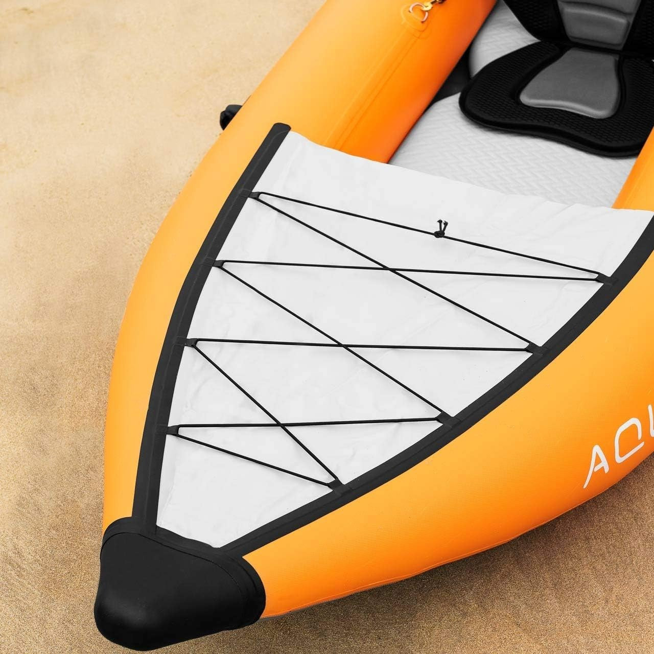 Inflatable Tandem Kayak PVC Canoe Set w/ Seats Paddles Pump