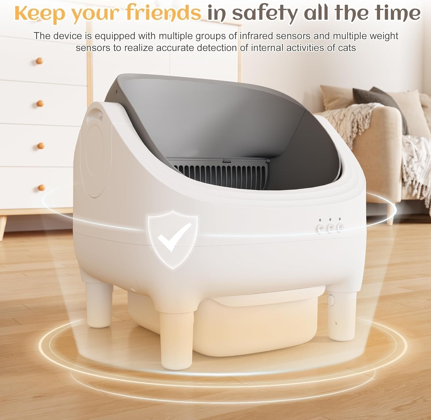 Automatic Self Cleaning Cat Litter Box Smart App Odour Control XXL