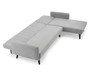 L Shape Sofa Bed Light Grey Fabric 3 Seater Clic Clac Modern Guest Couch