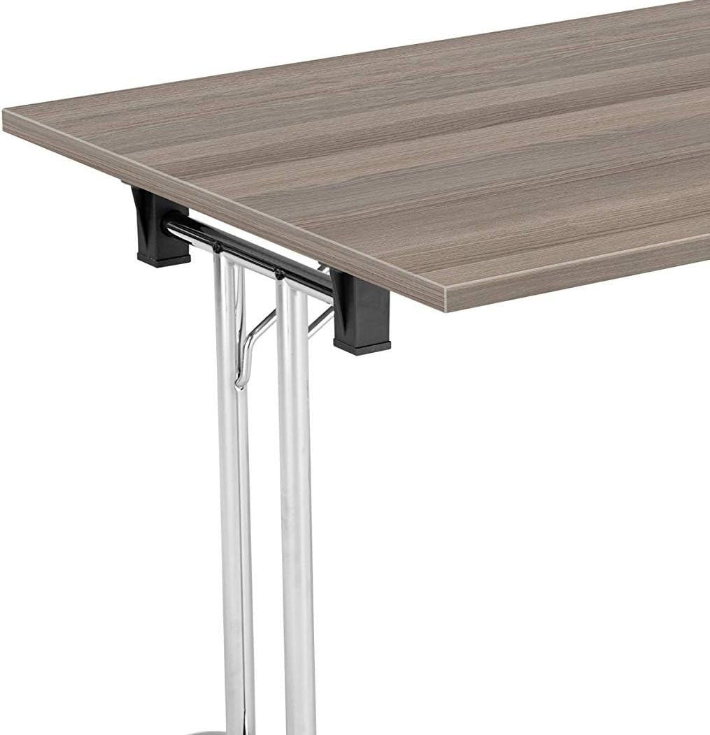 Folding Office Table – Sturdy Grey Oak 160x70cm Space-Saving Work & Meeting Desk