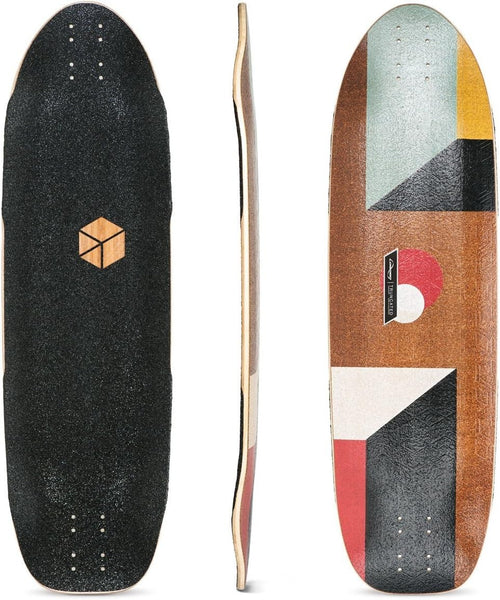 33" Fiberglass Longboard Deck 9.5" Wide Adult Cantellated Tesseract