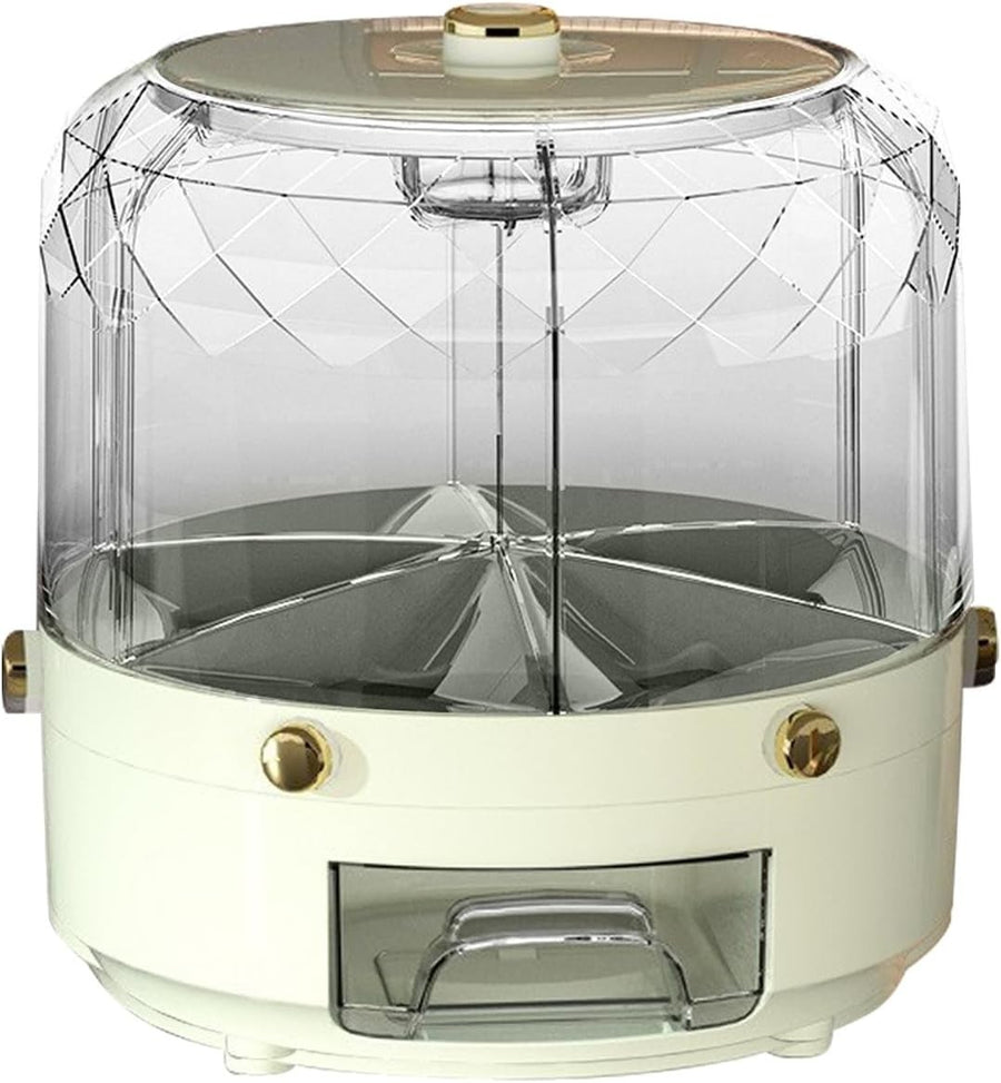 6 Grid 360° Rotating Rice Dispenser Airtight Grain Bin