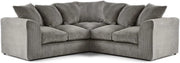 Grey Jumbo Cord Modular Dual Arm Corner Sofa 5-Seater Lounge Couch
