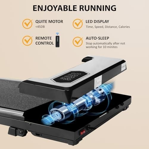 Under Desk Treadmill 4-in-1 Walking Running Pad Adjustable Incline Home