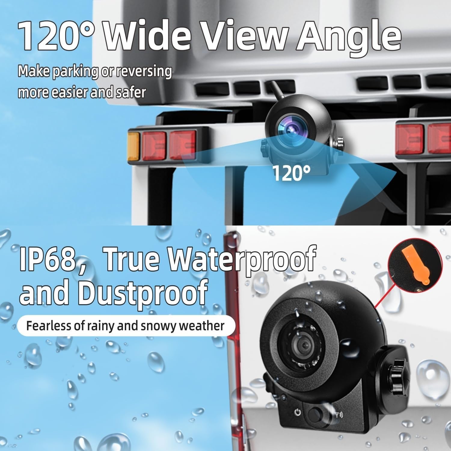 Wireless Magnetic Backup Camera WiFi Rear View IP68 Night Vision App