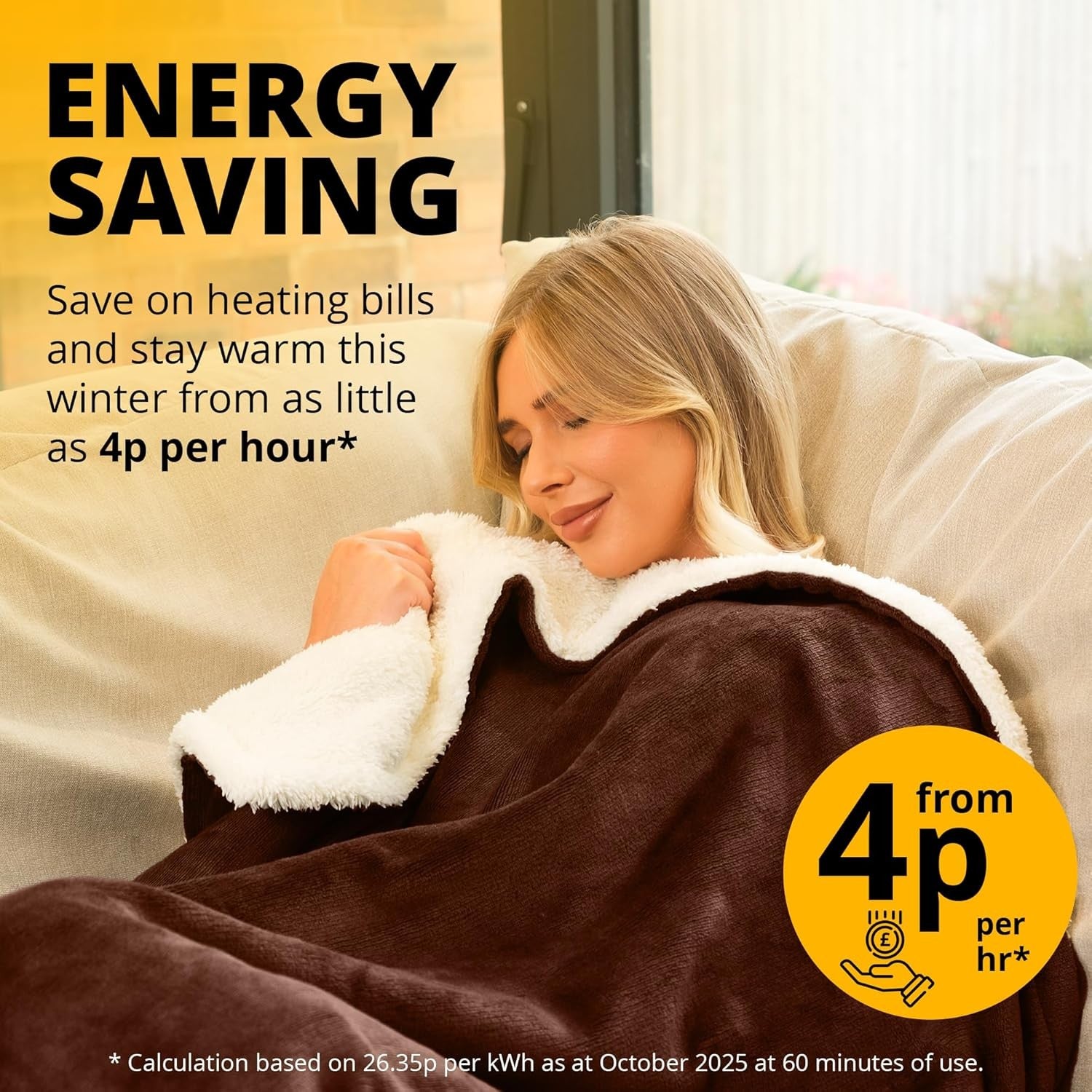 Electric Heated Throw Blanket Fleece Sherpa Fast Heat 9 Settings Timer
