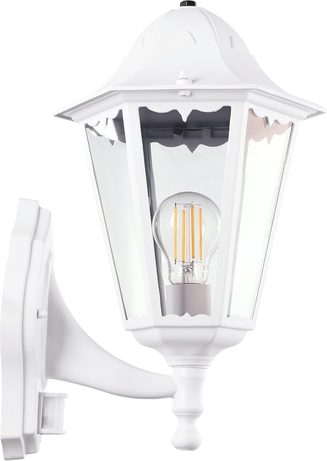 Outdoor Wall Light White Cast Aluminium Motion Sensor