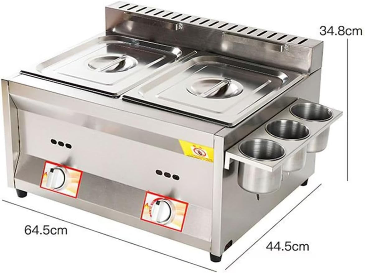 Commercial Gas Deep Fryer Dual 10L Stainless Steel Countertop Fryer