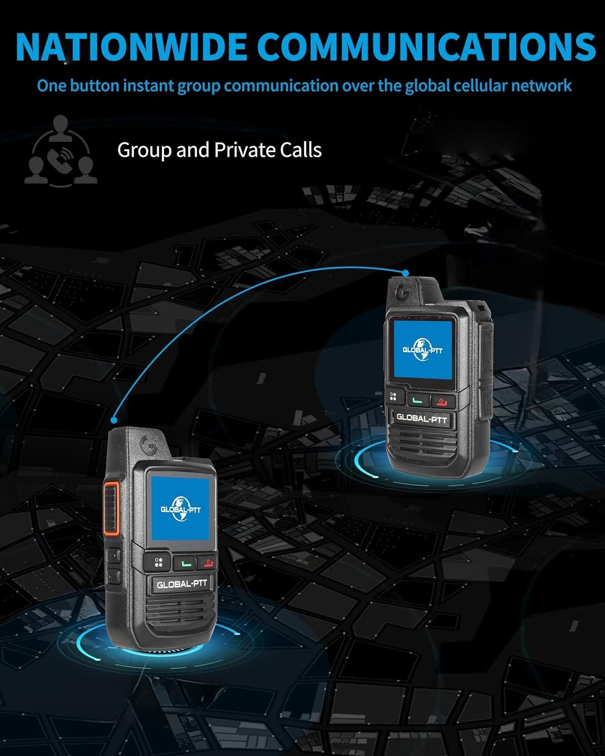 4G LTE Walkie Talkies 2 Pack PoC Push To Talk Unlimited Range Radio