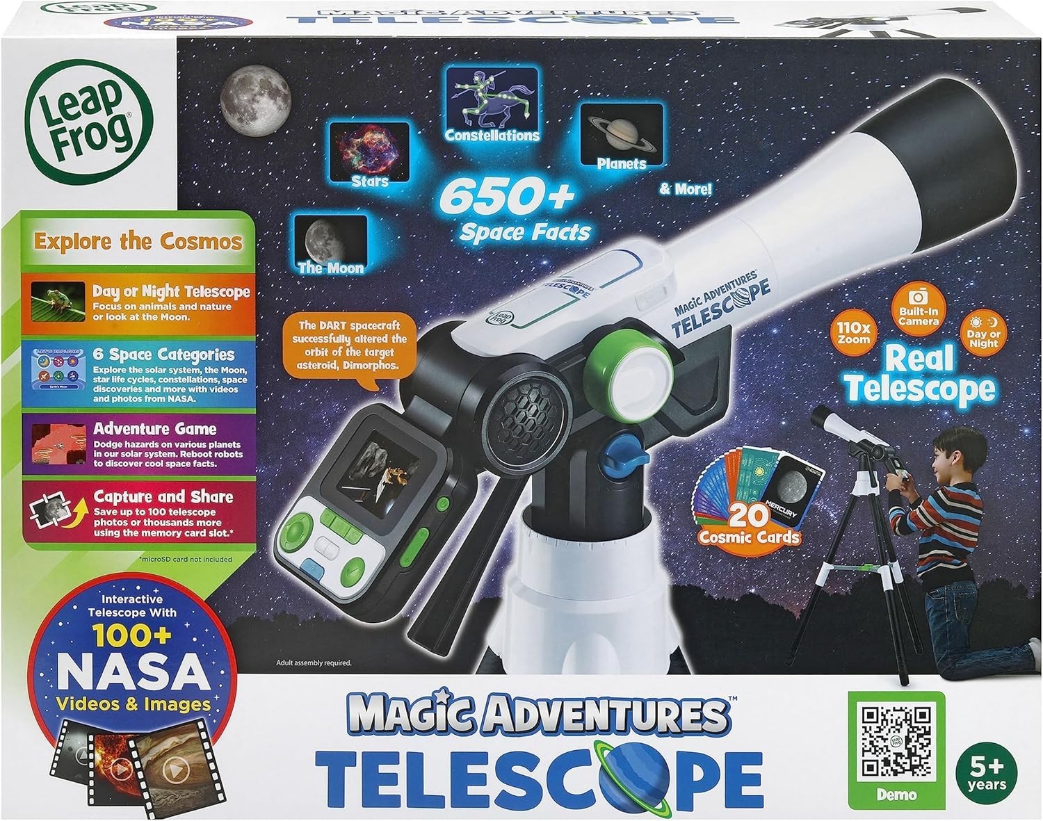 Kids Astronomy Telescope 110x Zoom NASA Images Videos  Tripod Space Learning Toy