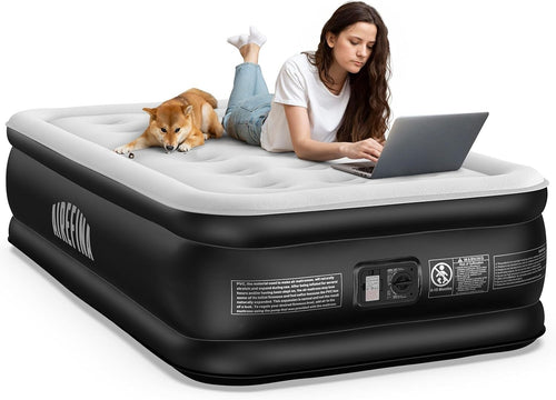 Single Air Mattress Built-In Electric Pump Raised Inflatable Bed Fast Inflate