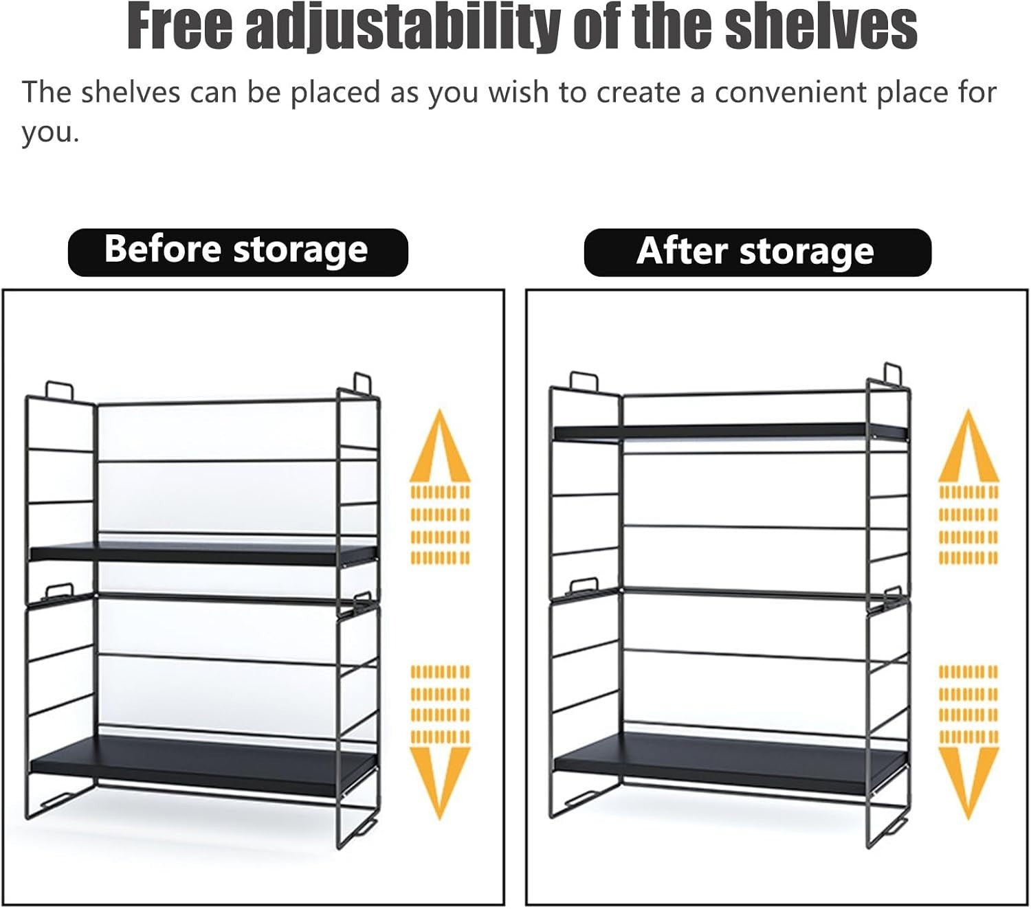 Desk Shelf Organiser Metal Storage Rack Tiered Bookshelf Display Stand