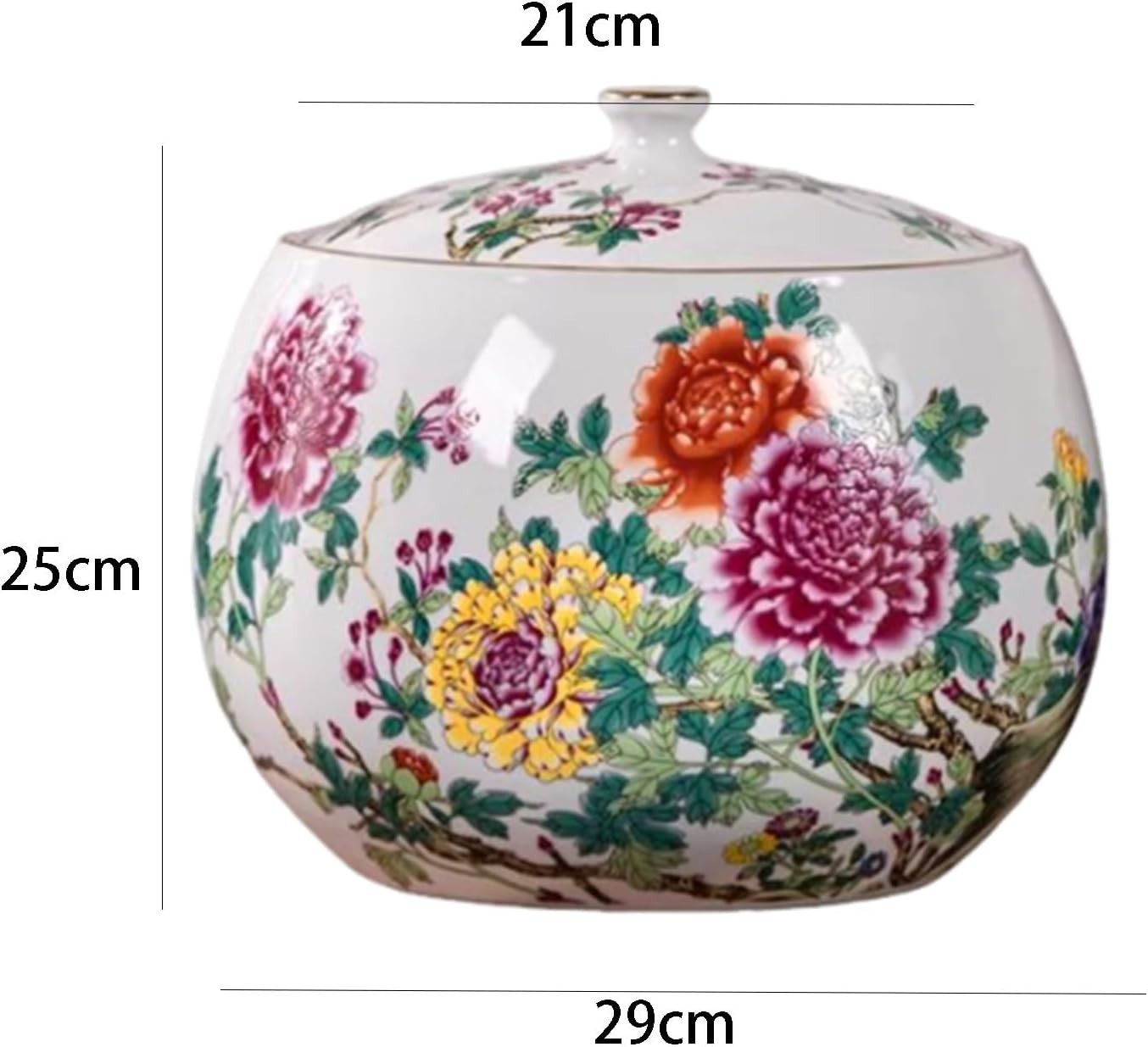 10KG Ceramic Rice Dispenser Sealed Food Storage Jar with Lid