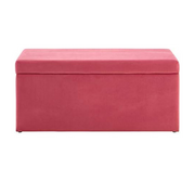 Soft Pink Kids Storage Ottoman with Velvet Seat & Smooth Lift – Stylish & Durabl