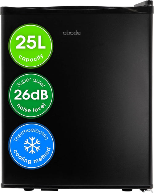 25L Mini Fridge Thermoelectric Quiet Portable for Bedroom Home Black