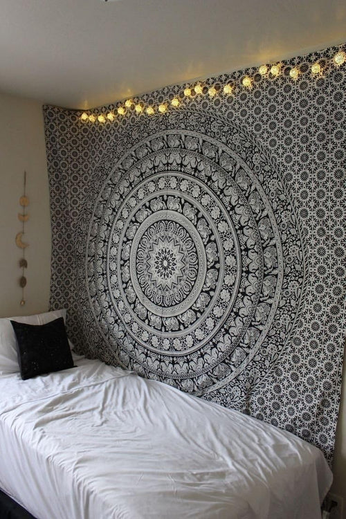 Cotton Elephant Mandala Wall Tapestry Boho Bedspread 60x50