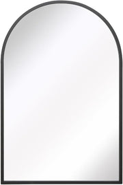 Large Black Metal Arched Wall Mirror 120x80 cm, Indoor & Outdoor