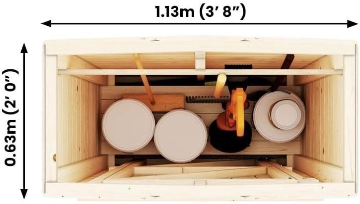 Wooden Garden Tool Shed 113x63x221cm Outdoor Storage Box with Shelf