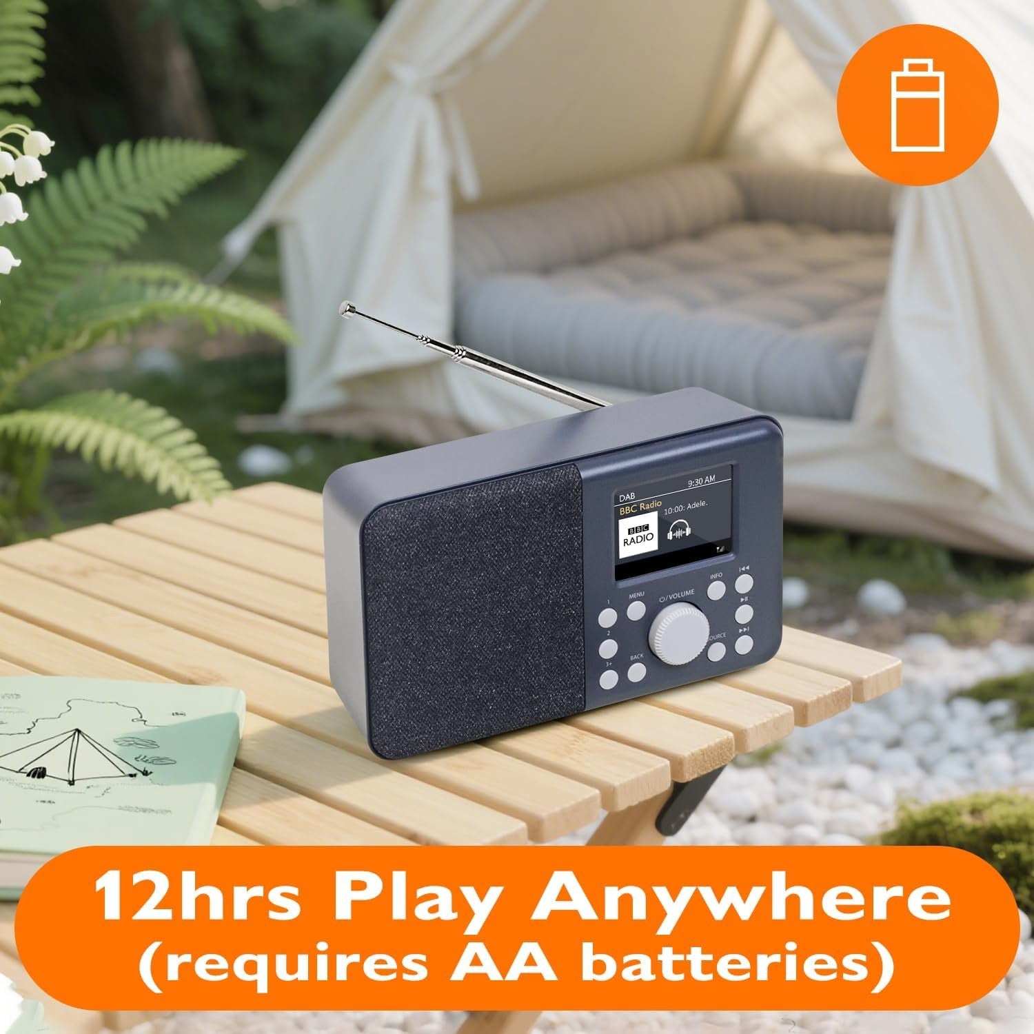 DAB DAB+ Digital Radio Bluetooth Portable Alarm Colour Battery