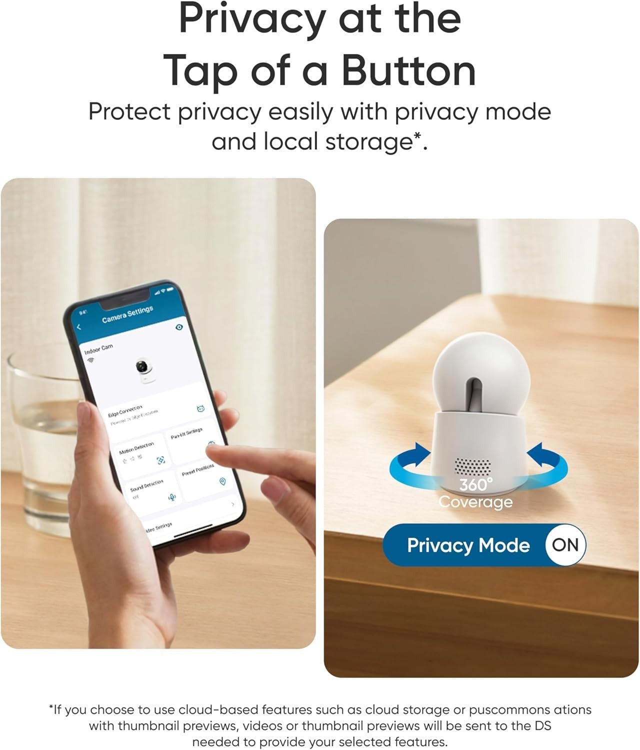 4K Indoor Security Camera Pet Baby Monitor 360° Auto Tracking WiFi