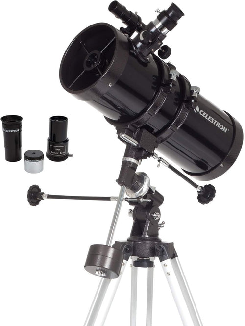 127mm Reflector Telescope with EQ Mount, Eyepieces & Barlow Lens, Black