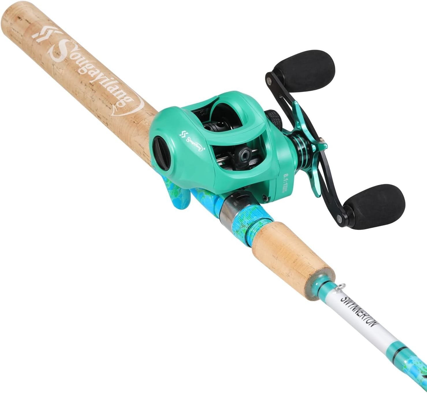 5'6" Casting Fishing Rod & Reel Combo Carbon Fiber 2PC