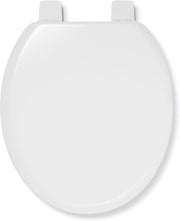 Abberton Wooden Toilet Seat White Oval Antibacterial Adjustable Hinges