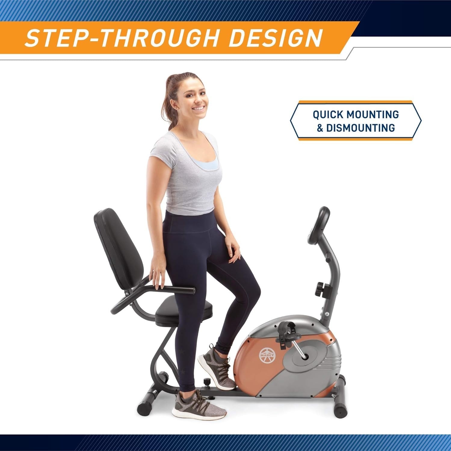 Recumbent Exercise Bike Magnetic 8 Level LCD Adjustable Handlebars Home Fitness