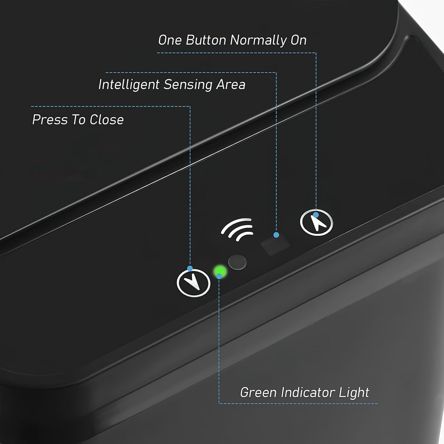 2 Pack Touchless Motion Sensor Bins 12L & 18L Slim Black